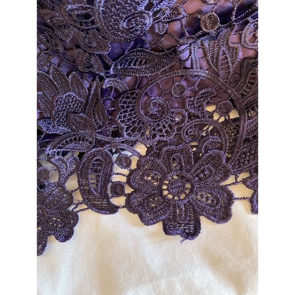 Clocolor Eggplant Purple, Lace Overlay Wiggle Style Dress - See Measurements - Picture 4 of 10